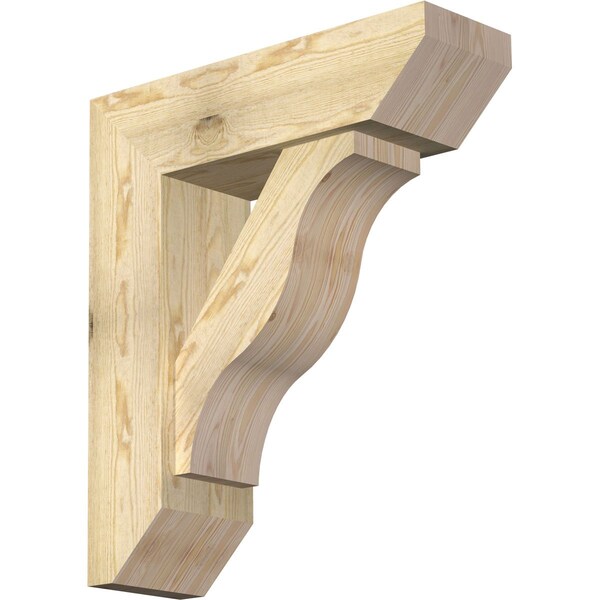 Ekena Millwork Funston Slat Rough Sawn Bracket w/ Offset Brace, Douglas Fir, 8"W x 26"D x 30"H BKT0806X26X30FST06RDF - main
